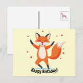 Dansende Vos Happy Verjaardag Aangepaste Tekst Briefkaart (Voorkant / Achterkant)