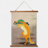 Dansende Vos Ohara Koson 1910 Hangend Wandkleed (Voorkant)