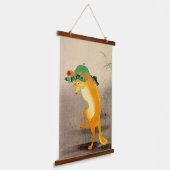 Dansende Vos Ohara Koson 1910 Hangend Wandkleed (Gebogen)