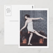 Dansende Vrouw Dancer,  Retro briefkaart (Voorkant / Achterkant)