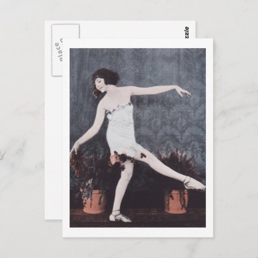 Dansende Vrouw Dancer,  Retro briefkaart (Voorkant / Achterkant)