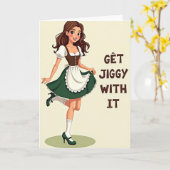 Dansende Vrouw Fun Tijden Kaart (Gele Bloem)