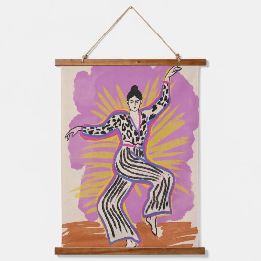 Dansende vrouw hangend wandkleed (Voorkant)