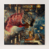 Dansende vrouw in het rood legpuzzel (Horizontaal)