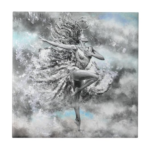 Dansende Vrouw Keramische Tegel Tegeltje (Voorkant)