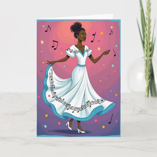 Dansende vrouw Moederdag kaart (Voorkant)