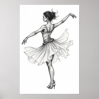 Dansende vrouwenfiguur poster