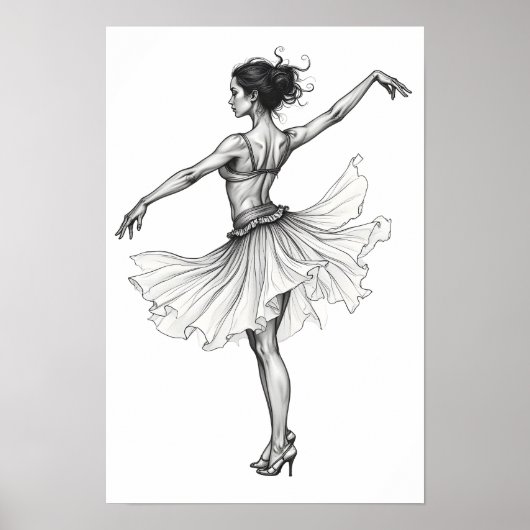 Dansende vrouwenfiguur poster (Voorkant)