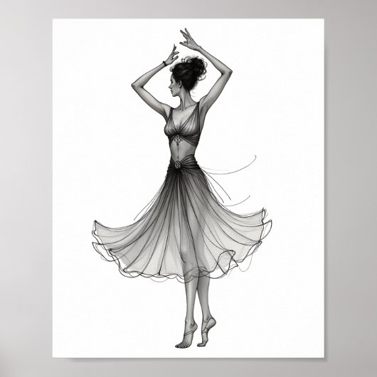 Dansende vrouwenfiguur poster (Voorkant)