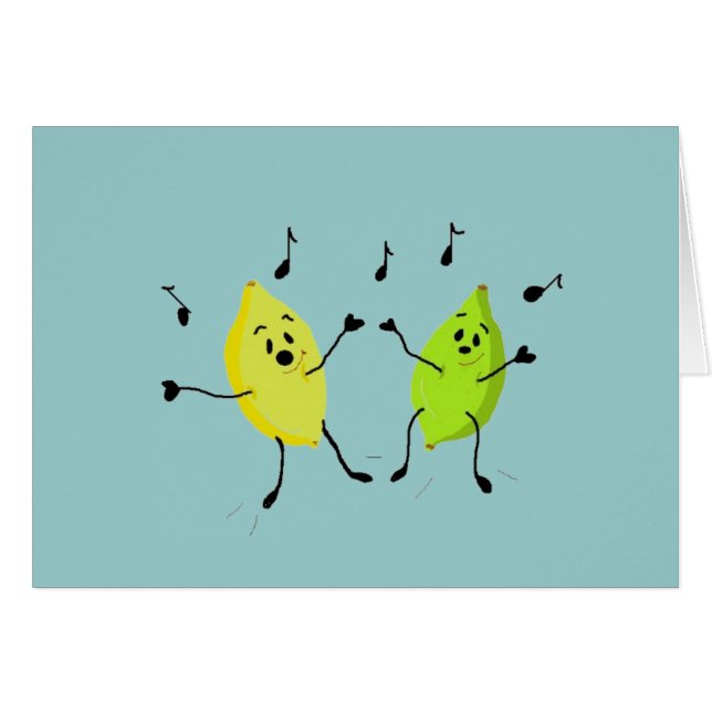 Dansende vruchten - blanco Kaart (Voorkant Horizontaal)