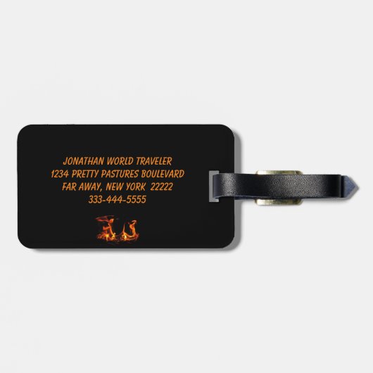 Dansende vuur bagagelabel (Achterkant horizontaal)