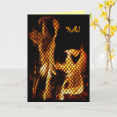 Dansende Vuur Hallo! Kaart (Gele Bloem)