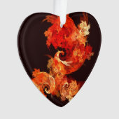 Dansende vuurvogels Abstract Art Acrylhart Ornament (voorkant)