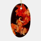 Dansende vuurvogels Abstract Art Oval Ornament (Rechts)