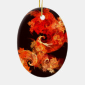 Dansende vuurvogels Abstract Art Oval Ornament (Achterkant)