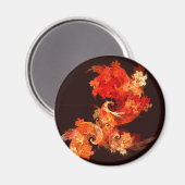 Dansende vuurvogels Abstract Art Round Magnet (Voorkant / Achterkant)