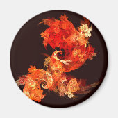 Dansende vuurvogels Abstract Art Round Magnet (Voorkant)