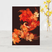 Dansende vuurvogels Abstract Art Wenskaart Kaart (Gele Bloem)