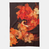 Dansende vuurvogels Abstracte Art Kitchen Towel Theedoek (Verticaal)