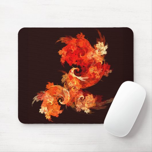 Dansende vuurvogels Abstracte Art Mousepad Muismat (Met muis)