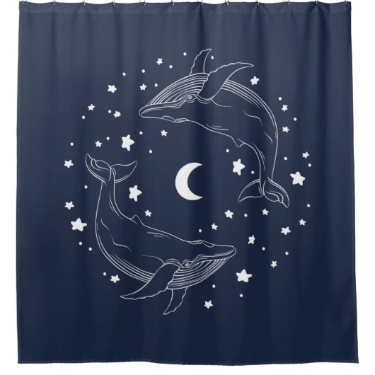 Dansende walvissen douchegordijn (Voorkant)