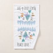 Dansende Waterverf met Kerstmis bij bosdieren Bad Handdoek (Handdoek)