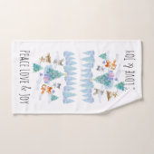 Dansende Waterverf met Kerstmis bij bosdieren Bad Handdoek (Handdoek)