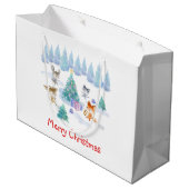 Dansende Waterverf met Kerstmis bij bosdieren Groot Cadeauzakje (Achterkant Gekanteld)