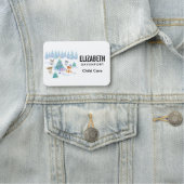 Dansende Waterverf met Kerstmis bij bosdieren Naamplaatje (In situ)