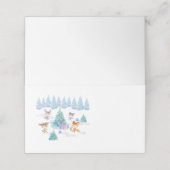 Dansende Waterverf met Kerstmis bij bosdieren Plaatskaartje (Buitenkant ongevouwen)