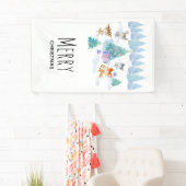 Dansende Waterverf met Kerstmis bij bosdieren Spandoek (Insitu)