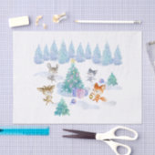 Dansende Waterverf met Kerstmis bij bosdieren Tissuepapier (Craft)