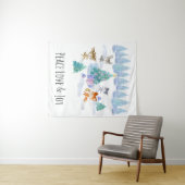 Dansende Waterverf met Kerstmis bij bosdieren Wandkleed (In Situ (horizontaal))