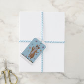 Dansende Welsh Corgi met Vlinders Cadeaulabel (Met Touw)