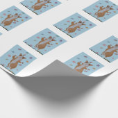 Dansende Welsh Corgi met Vlinders Cadeaupapier (Hoek)