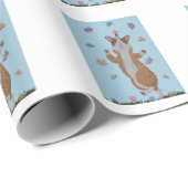Dansende Welsh Corgi met Vlinders Cadeaupapier (Rol Hoek)