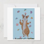 Dansende Welsh Corgi met vlinders Kaart (Voorkant)