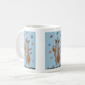 Dansende Welsh Corgi met Vlinders Koffiemok (Voorkant links)
