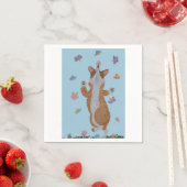 Dansende  Welsh Corgi met Vlinders Servet (Insitu)