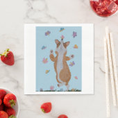 Dansende Welsh Corgi met Vlinders Servet (Insitu)