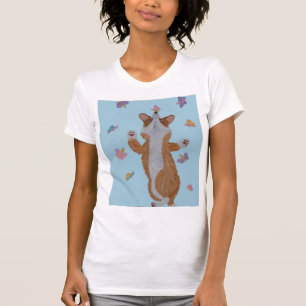 Dansende Welsh Corgi met vlinders T-shirt
