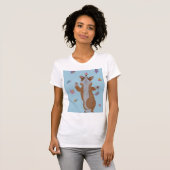 Dansende Welsh Corgi met vlinders T-shirt (Voorkant volledig)