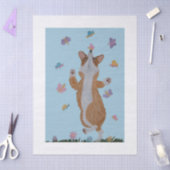Dansende Welsh Corgi met Vlinders Tissuepapier (Craft)