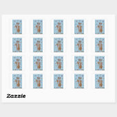 Dansende Welsh Corgi met Vlinders Vierkante Sticker (Vel)