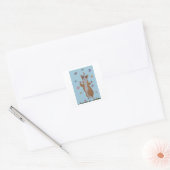 Dansende Welsh Corgi met Vlinders Vierkante Sticker (Envelop)