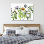 Dansende Wilde Bloemen Canvas Afdruk (Insitu (Slaapkamer))