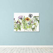 Dansende Wilde Bloemen Canvas Afdruk (Insitu (Houten vloer))