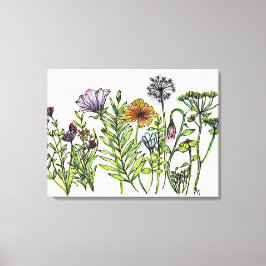 Dansende Wilde Bloemen Canvas Afdruk