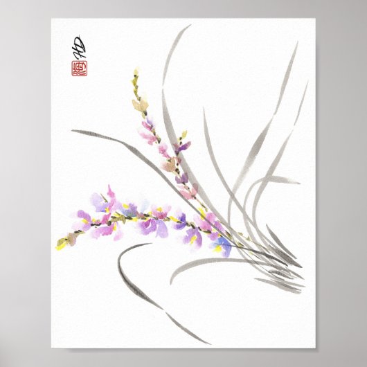 Dansende Wilde Orchidee Poster (Voorkant)
