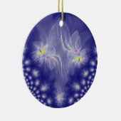 Dansende witte-goudfractale watergelilies keramisch ornament (Rechts)